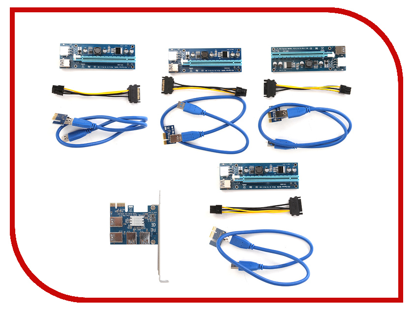 

Аксессуар Espada PCI-E 1x to 4xPCI-E 16x Riser Card EPCIE4U