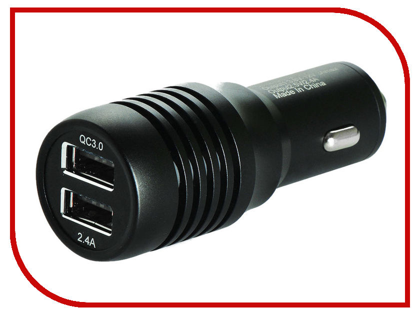 

Зарядное устройство Gurdini Locate Auto 2USB 2.4A Black