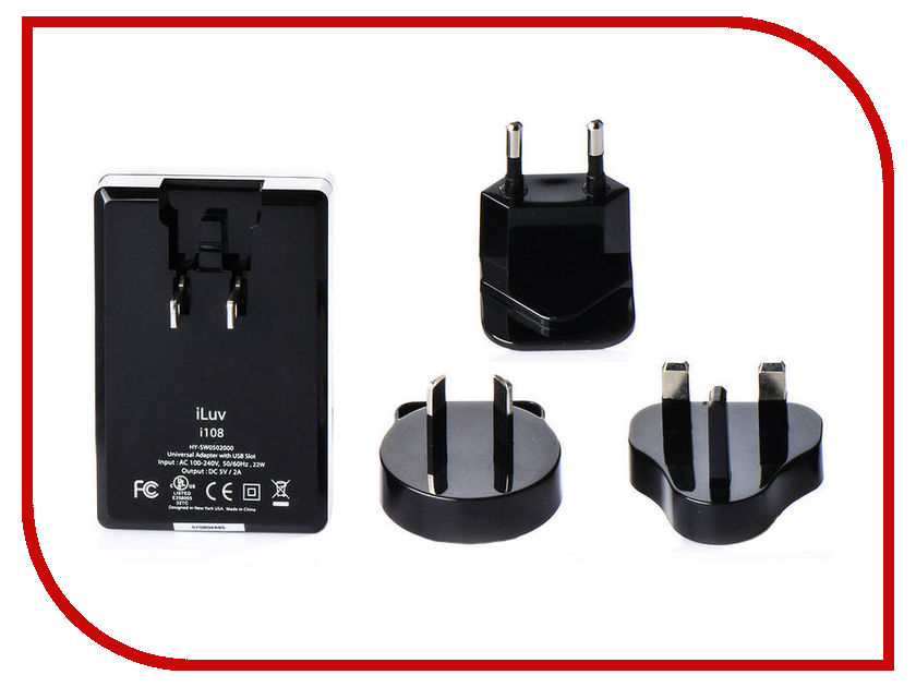 

Зарядное устройство iLuv Traver Adapter Kit i108 2A Black