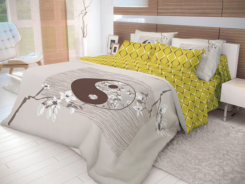 

Постельное белье Волшебная ночь Этно Yin Yang Комплект Евро Ранфорс 702272, Yin Yang