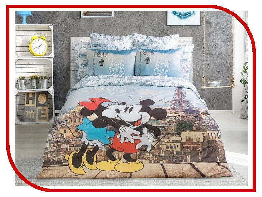 

Постельное белье LOVE ME Mickey in Paris Комплект 1.5 спальный Перкаль 711539, Mickey in Paris