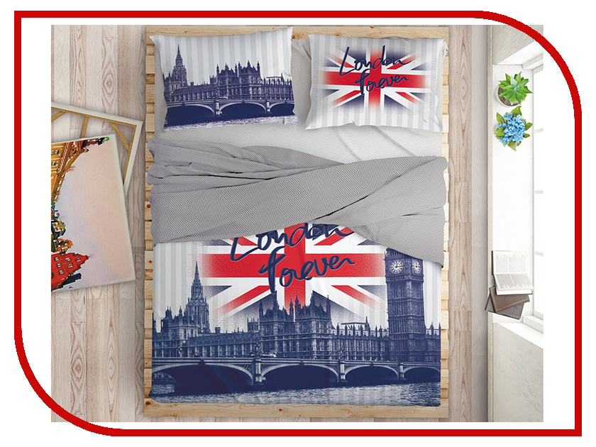 

Постельное белье LOVE ME London Комплект Евро Перкаль 711085, London