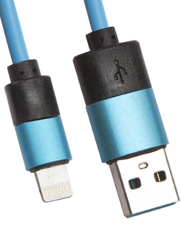 фото Аксессуар liberty project usb-lightning 8 pin soft touch 1m light-blue 0l-00030352