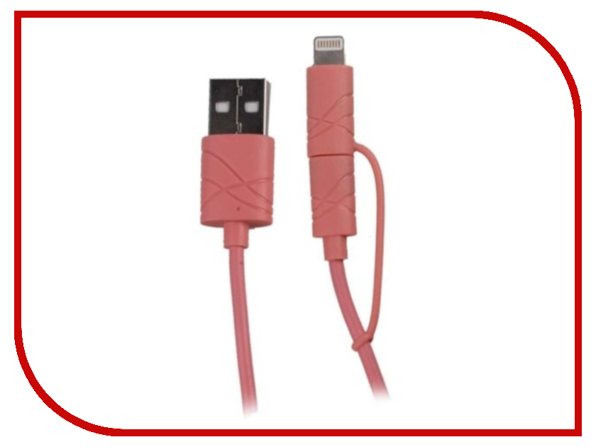 

Аксессуар USAMS U-Gee Series US-SJ077 2в1 USB - MicroUSB/Lightning (8-pin) Red