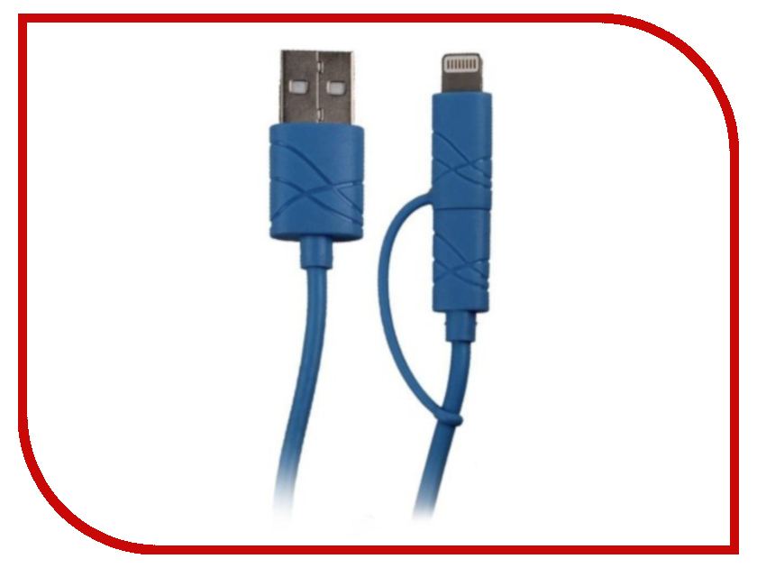 

Аксессуар USAMS U-Gee Series US-SJ077 2в1 USB - MicroUSB/Lightning (8-pin) Blue