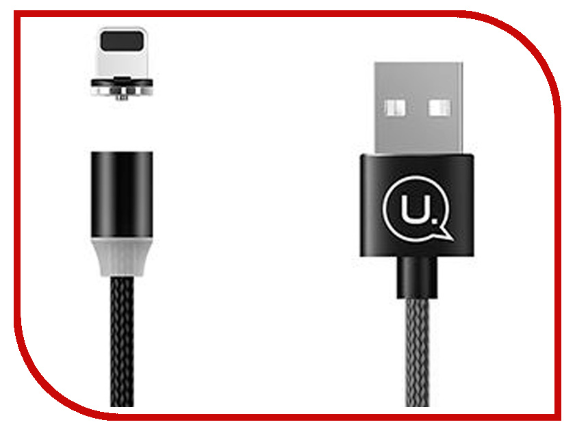 

Аксессуар USAMS U-Sure Series US-SJ157 USB - Lighting (8-pin) Magnetic Charging Cable 1.2m Black