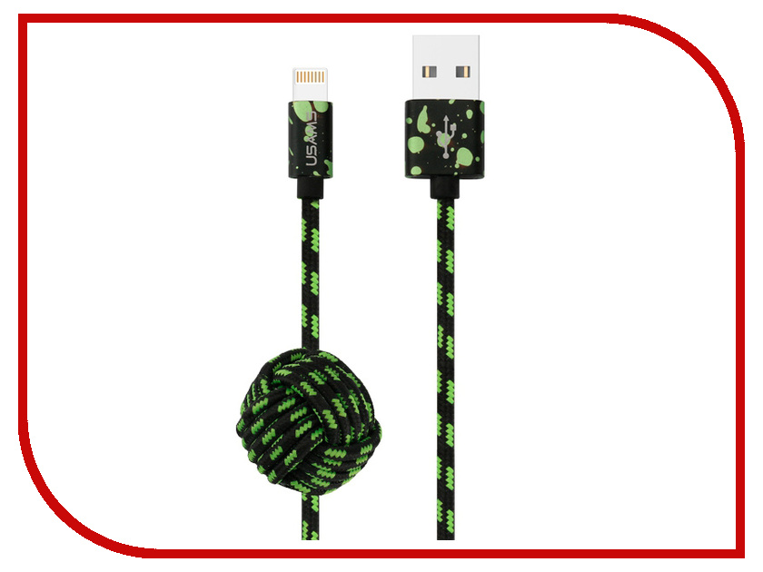

Аксессуар USAMS U-Camo Series US-SJ071 USB - Lighting (8-pin) 1.5m Black-Green
