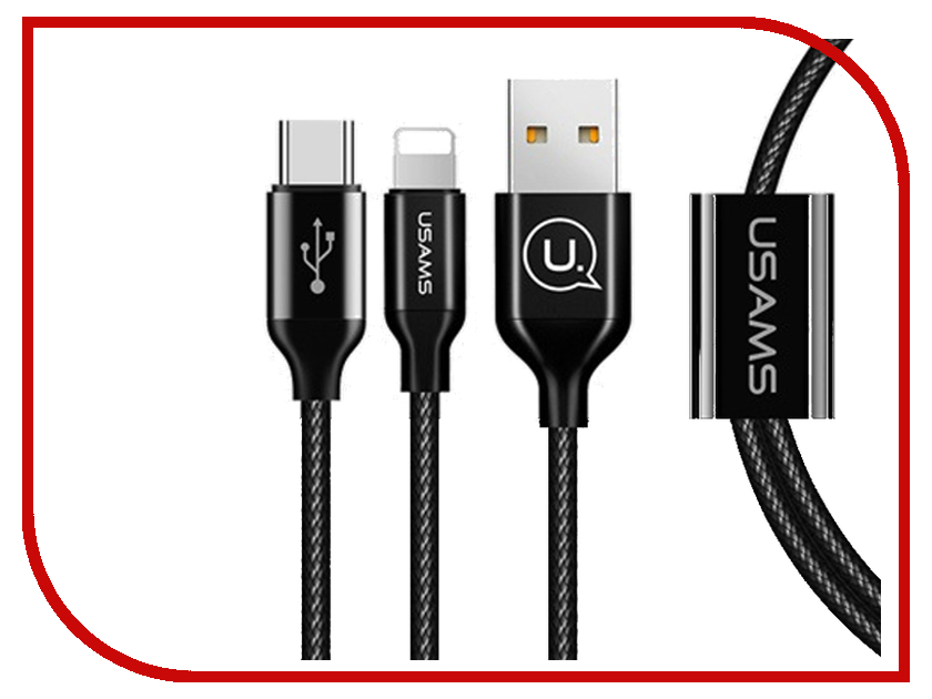 

Аксессуар USAMS U-Suit Series US-SJ162 3в1 USB - MicroUSB/Type-C/Lighting (8-pin) 1.2m Black