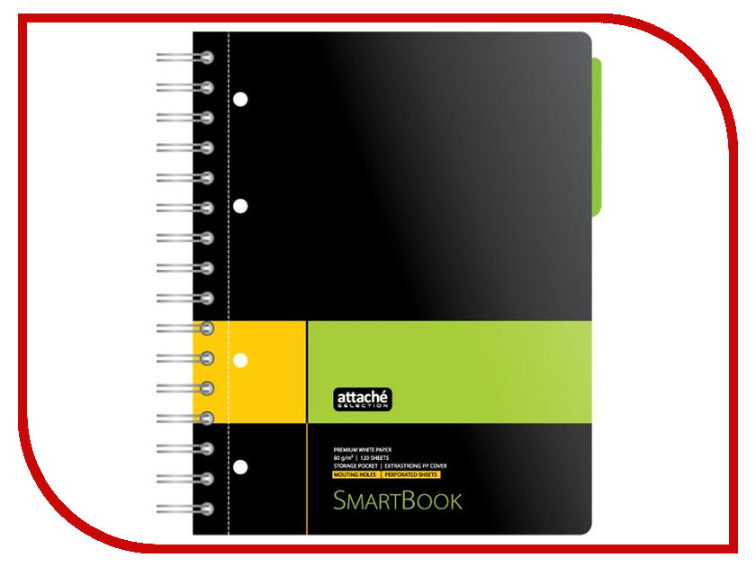 

Бизнес-тетрадь Attache Selection Smartbook A5 120 листов Yeloow-Green 272650, Smartbook