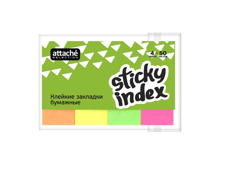 

Стикеры Attache Selection 50x20mm 200 листов 4 цвета 383742, 383742