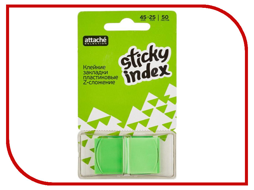 

Стикеры Attache Selection 25x45mm 100 листов Green 479040, 479040