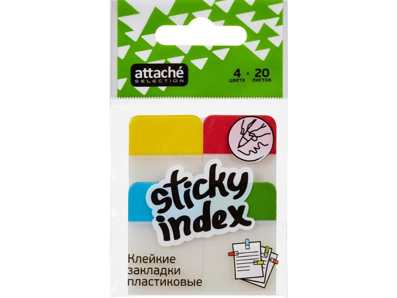 

Стикеры Attache Selection 38x25mm 80 листов 4 цвета 383727, 383727