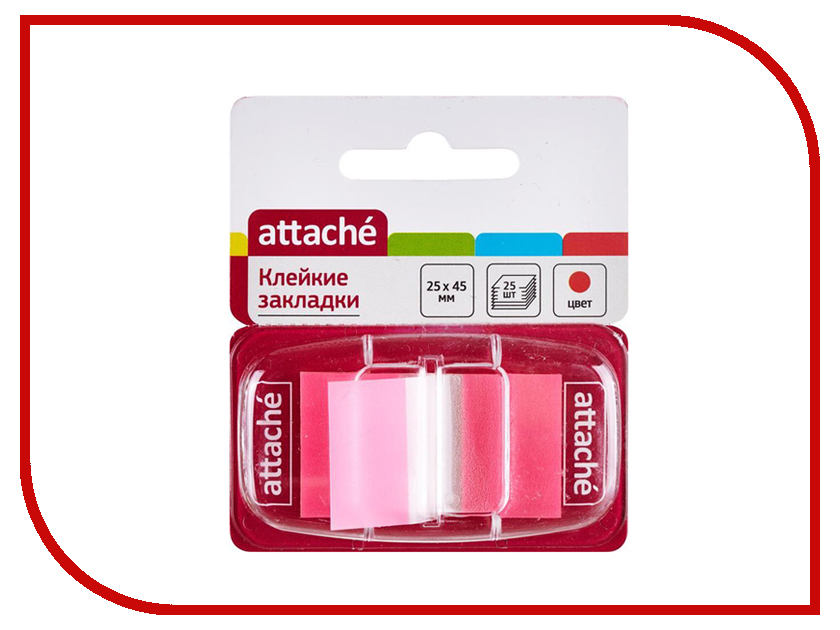 

Стикеры Attache 25x45mm 25 листов Pink 166084, 166084
