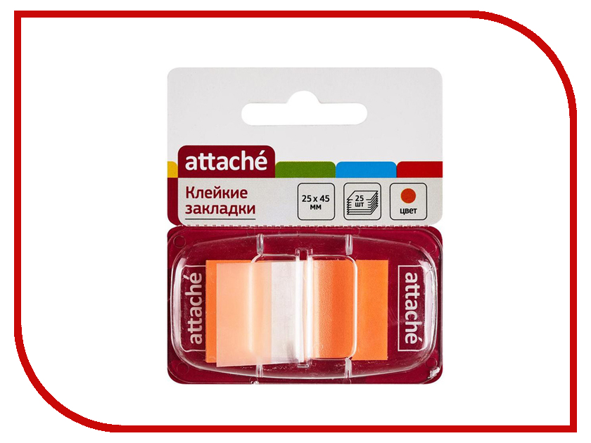 

Стикеры Attache 25x45mm 25 листов Orange 166085, 166085