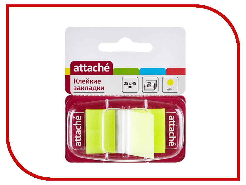 

Стикеры Attache 25x45mm 25 листов Yellow 166081, 166081