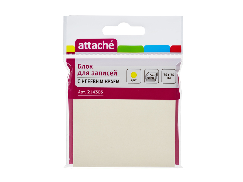 

Стикеры Attache 76x76mm 100 листов Yellow 214303, 214303