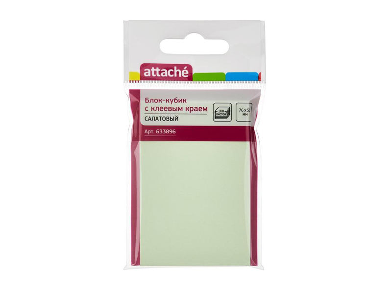 

Стикеры Attache 76x51mm 100 листов Light Green 633896, 633896