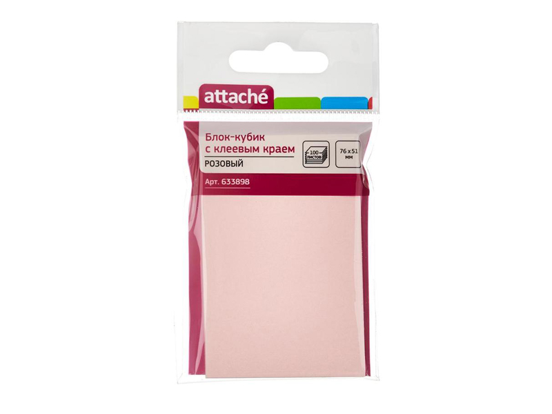 

Стикеры Attache 76x51mm 100 листов Pink 633898, 633898