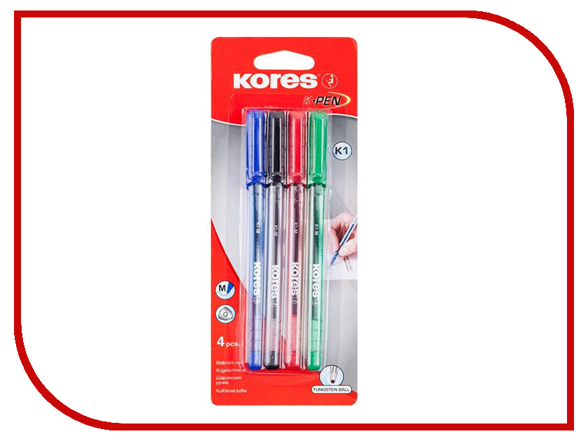 

Ручка шариковая Kores 4шт 270431, 270431