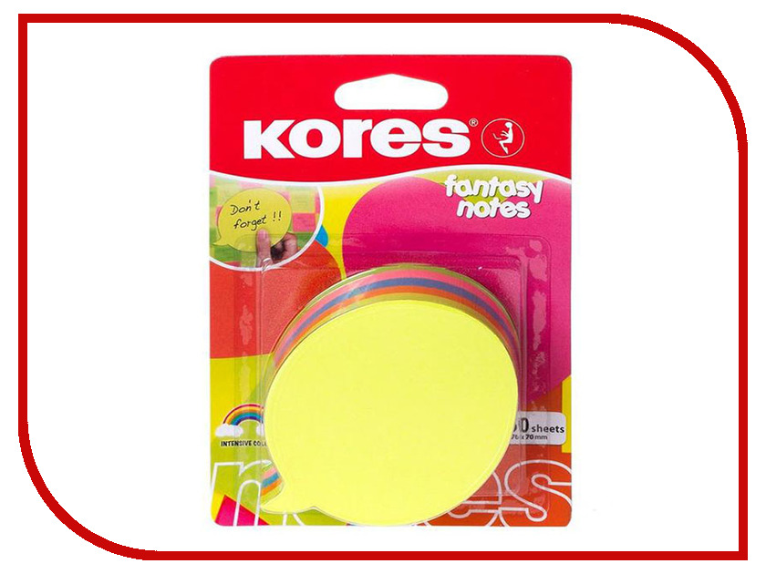 

Стикеры Kores Диалог 70x80mm 250 листов 5 цветов 323475, 323475