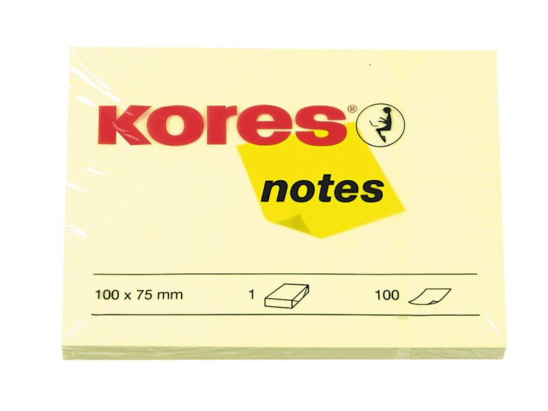 

Стикеры Kores 100x75mm 100 листов Yellow 56392, 56392