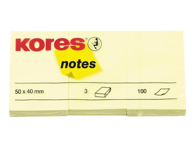 

Стикеры Kores 50x40mm 300 листов Yellow 63470, 63470