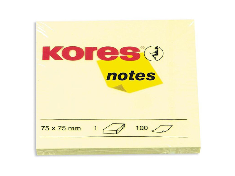

Стикеры Kores 75x75mm 100 листов Yellow 56396, 56396