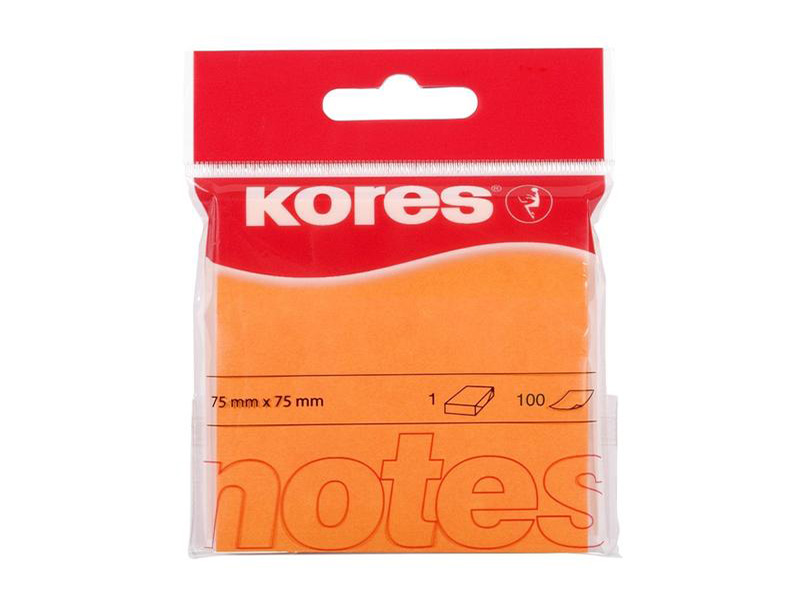 

Стикеры Kores 75x75mm 100 листов Neon Orange 330459, 330459