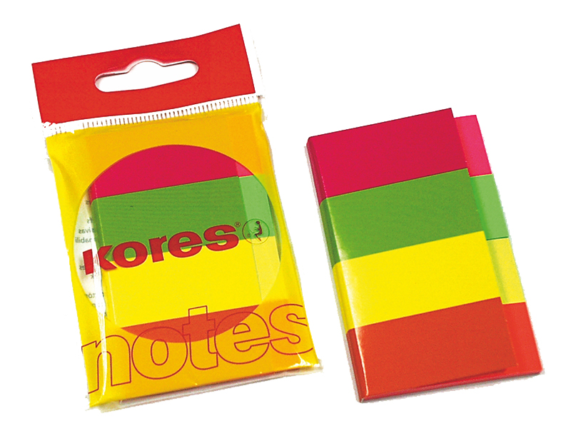 

Стикеры Kores Strips 20x50mm 200 листов 4 цвета 81594, 81594