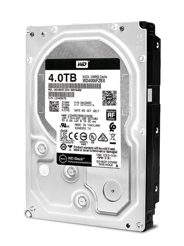 Жесткий диск Western Digital WD Black 4 TB (WD4005FZBX) внешний жесткий диск hdd seagate 10tb ext stkp10000400 black