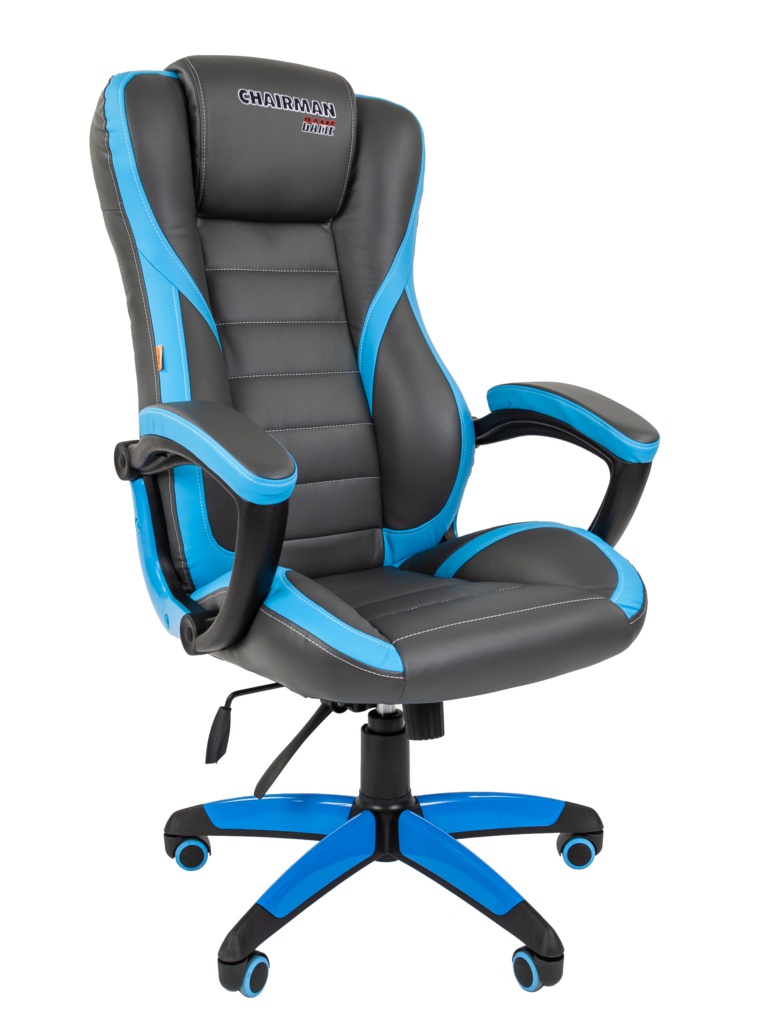фото Компьютерное кресло chairman game 22 grey-light blue