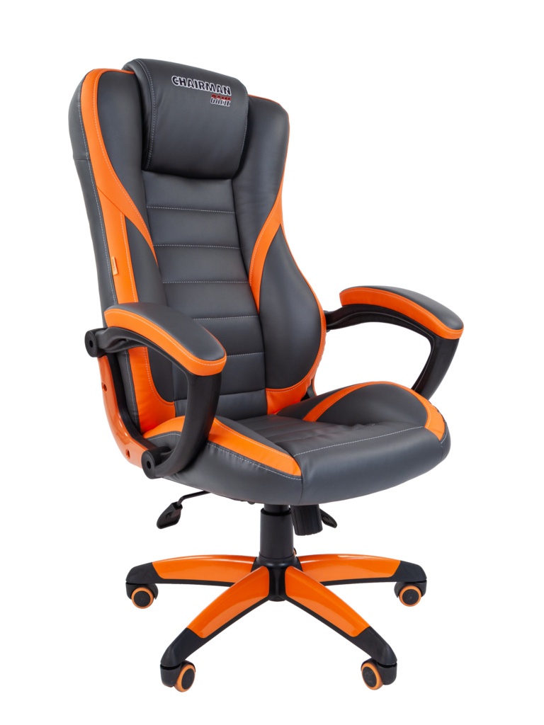 фото Компьютерное кресло chairman game 22 grey-orange 00-07019435 / 00-07023921