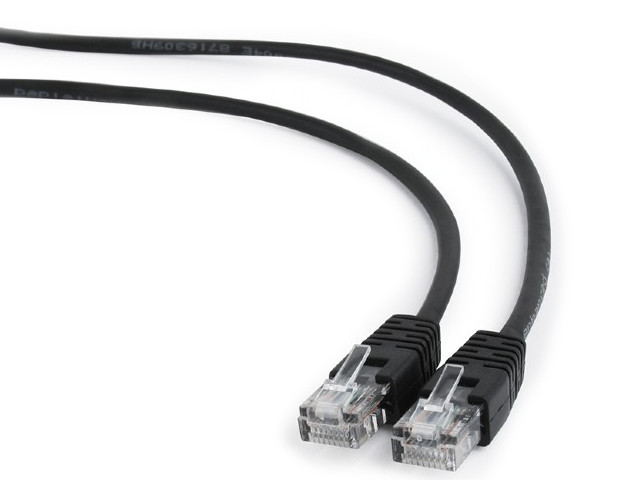 Сетевой кабель Gembird Cablexpert UTP cat.5e 5m Black PP12-5M/BK сетевой кабель gembird cablexpert utp cat 5e 1 5m orange pp12 1 5m o