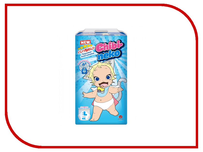 

Подгузники Maneki Chibi-Neko L 9-14kg 42шт BD1941, BD1941