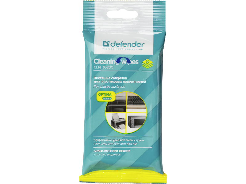 Салфетки для поверхностей Defender Optima CLN 30200 20шт чистящие салфетки defender cln 30100 pro для пластиковых поверхностей 110 шт