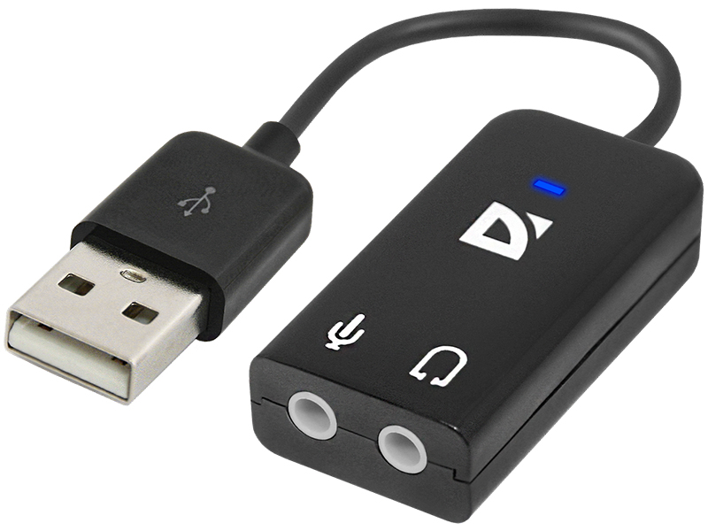 Звуковая карта Defender Audio USB - 2х3.5 Jack 0.1m 63002 звуковая карта orient au 04pl usb2 0 to 3 5mm jack