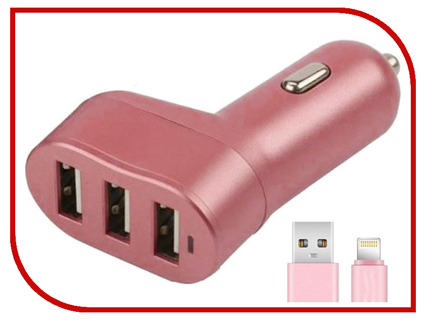 

Зарядное устройство Earldom ES-150 3xUSB 5.8A + Lightning Pink, ES-150
