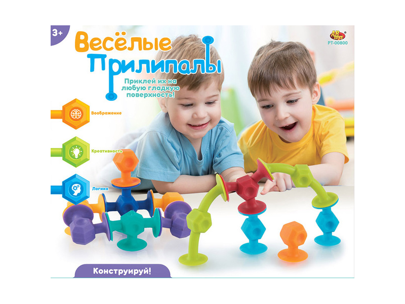 

Конструктор ABtoys Веселые прилипалы 13 дет. PT-00800, PT-00800