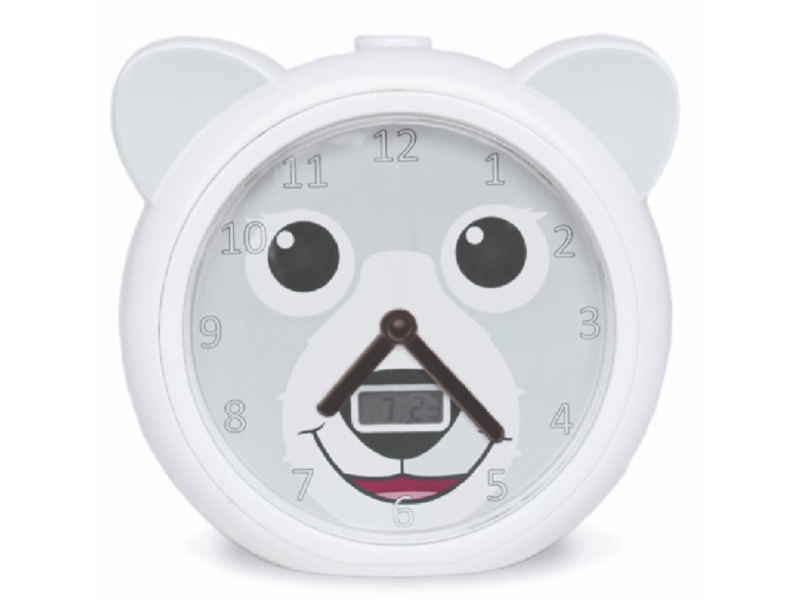 фото Часы zazu медвежонок бобби white za-bobby-01 - будильник для тренировки сна