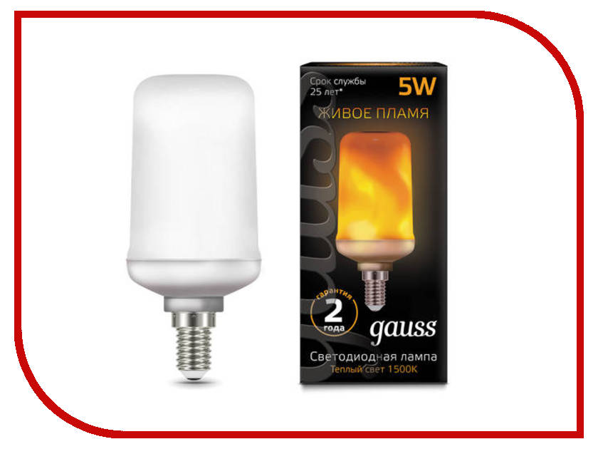 

Лампочка Gauss Corn Flame E27 5W T65 1500K 157402105, 157402105