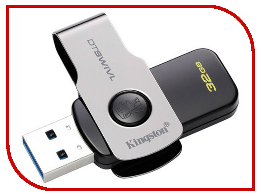 

USB Flash Drive 32Gb - Kingston DataTraveler Swivl USB 3.0 Metal DTSWIVL/32GB, DataTraveler Swivl