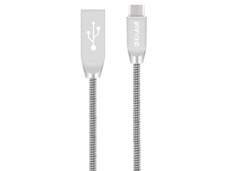 

Аксессуар Krutoff USB Type-C U1-100c Metal Silver 14819, 14819