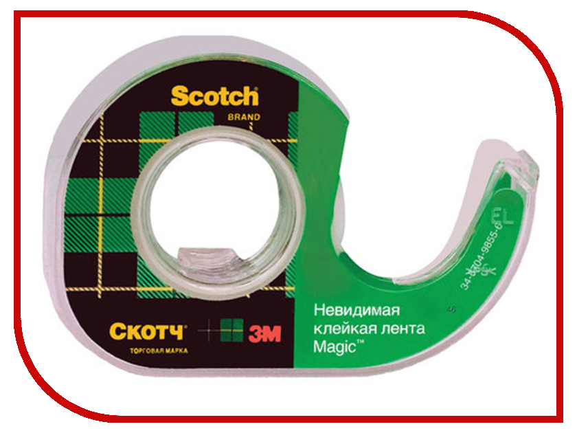 

Клейкая лента 3M Scotch Magic 19mm x 7.5m на диспенсере Невидимая 70005076974, 70005076974