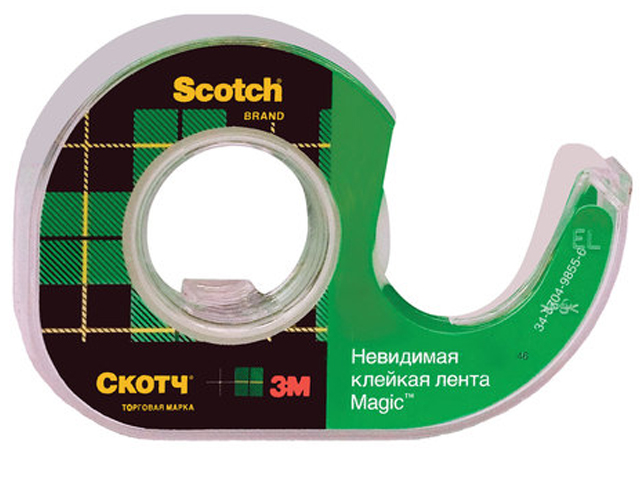 

Клейкая лента 3M Scotch Magic 19mm x 7.5m на диспенсере Невидимая 70005076974, 70005076974