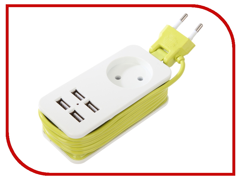 

Удлинитель Uniel Travel 1 Socket 2 USB 1.5m White-Green S-CT1-1.5U, S-CT1-1.5U