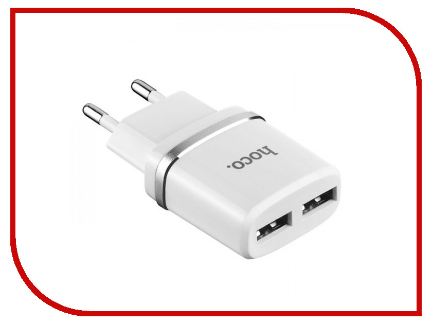 

Зарядное устройство Hoco C12 Smart 2xUSB + Lightning White, C12