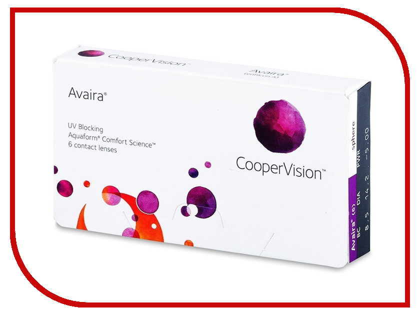 

Контактные линзы CooperVision Avaira (6 линз / 8.5 / -0.5), Avaira