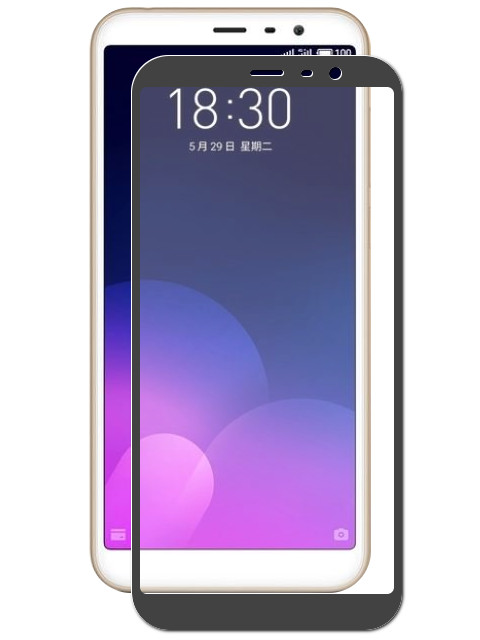 

Аксессуар Закаленное стекло DF для Meizu M6T Full Screen mzColor-23 Black, mzColor-23