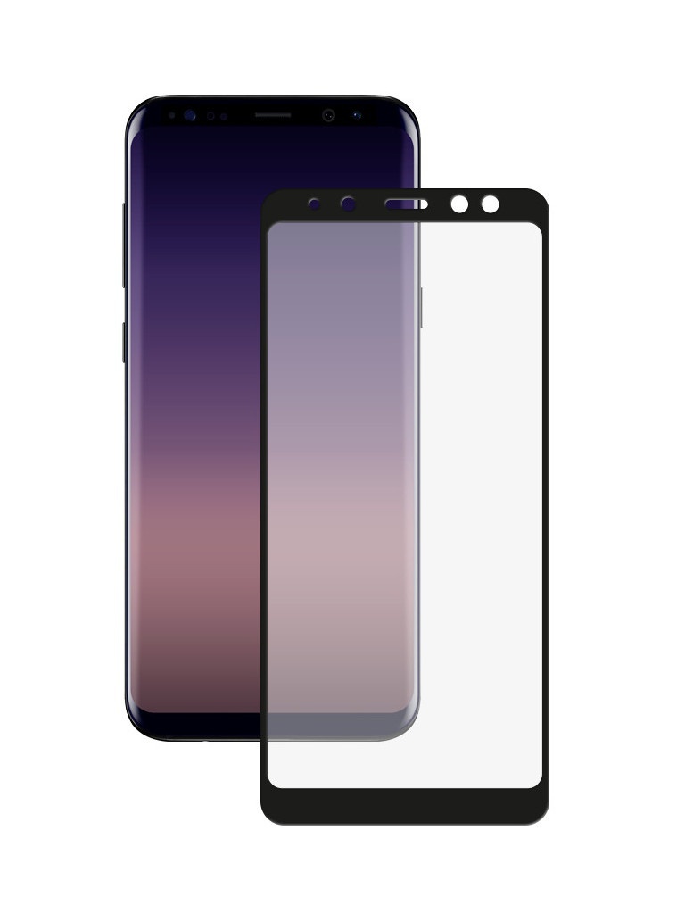 Противоударное стекло для Samsung Galaxy A8 Innovation 2D Black 12123 re pa накладка transparent для samsung galaxy a8 2018 с принтом лето в ветках