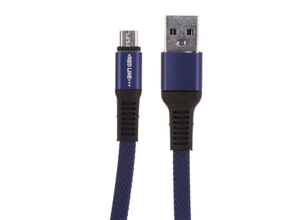 фото Аксессуар Red Line Flat USB - MicroUSB Blue УТ000015528